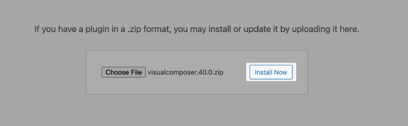Install new plugin Visual Composer