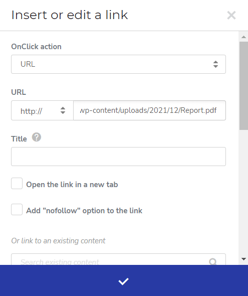 Adding a url to button element