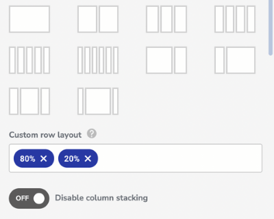 Divide the custom row layout fore creating sidebar