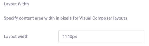 You can specify width content area in Visual Composer
