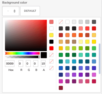 Set background color to none