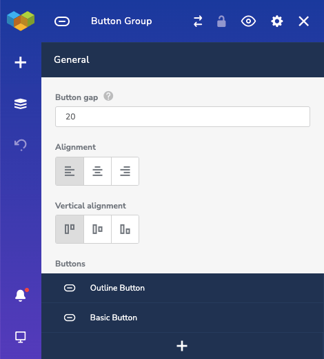 Place two or more buttons side-by-side in Visual Composer