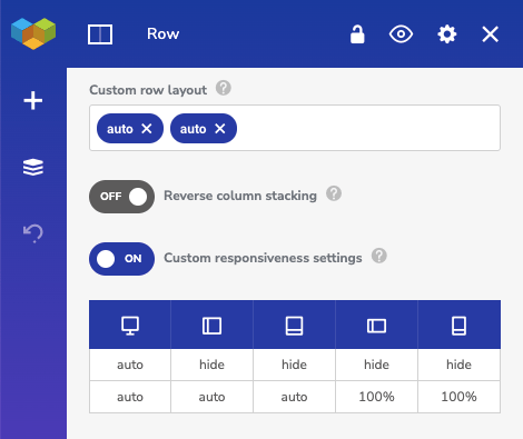 Responsive row layout in Visual Composer