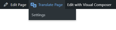Translate Page Option in WordPress Top Bar