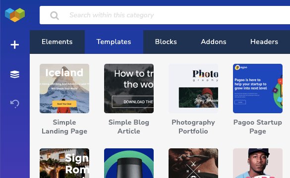 Download templates from the Visual Composer Hub