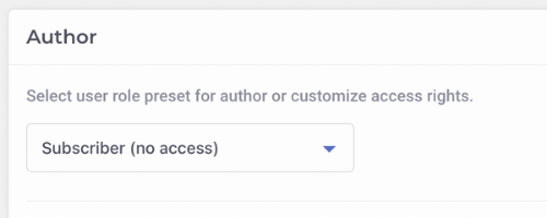 Author user will not able to access editor